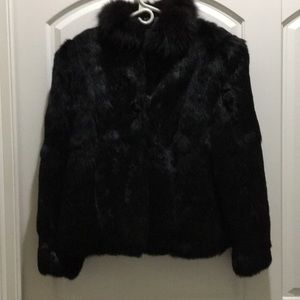 Black Rabbit Fur Jacket